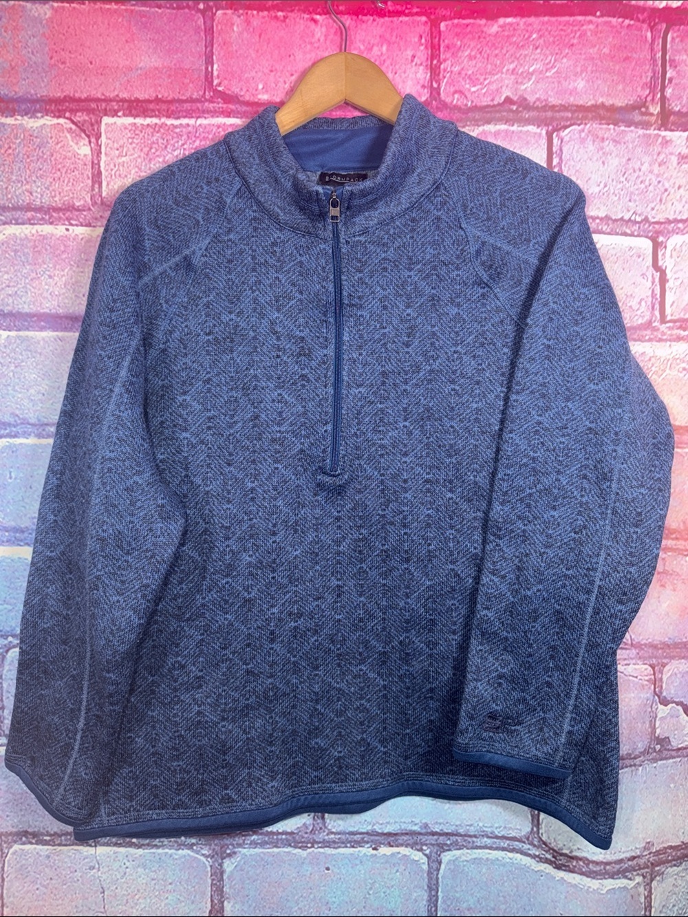 Stormpack Men’s Large Blue Quarter Zip Fleece Pullover Outdoor Sweater